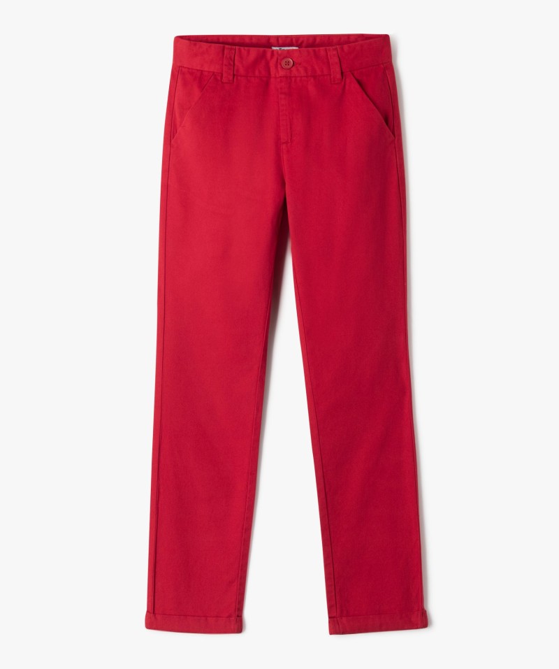 Pantalon chino en coton à revers garçon